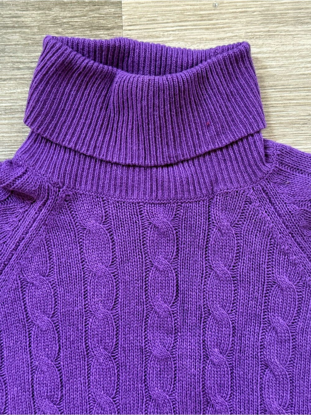 Lauren Ralph Lauren Purple Cable Knit Turtleneck XS - Picture 2 of 6